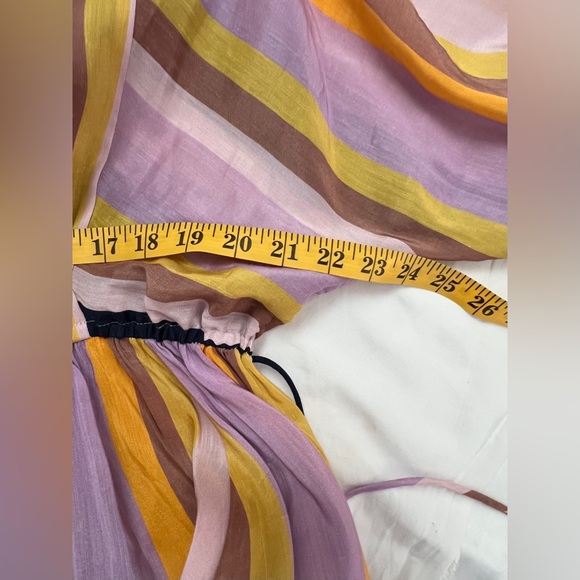 ASOT Apiece Apart Linen Silk Multicolor Striped La Flutte Mini Dress 6 S - Picture 6 of 10